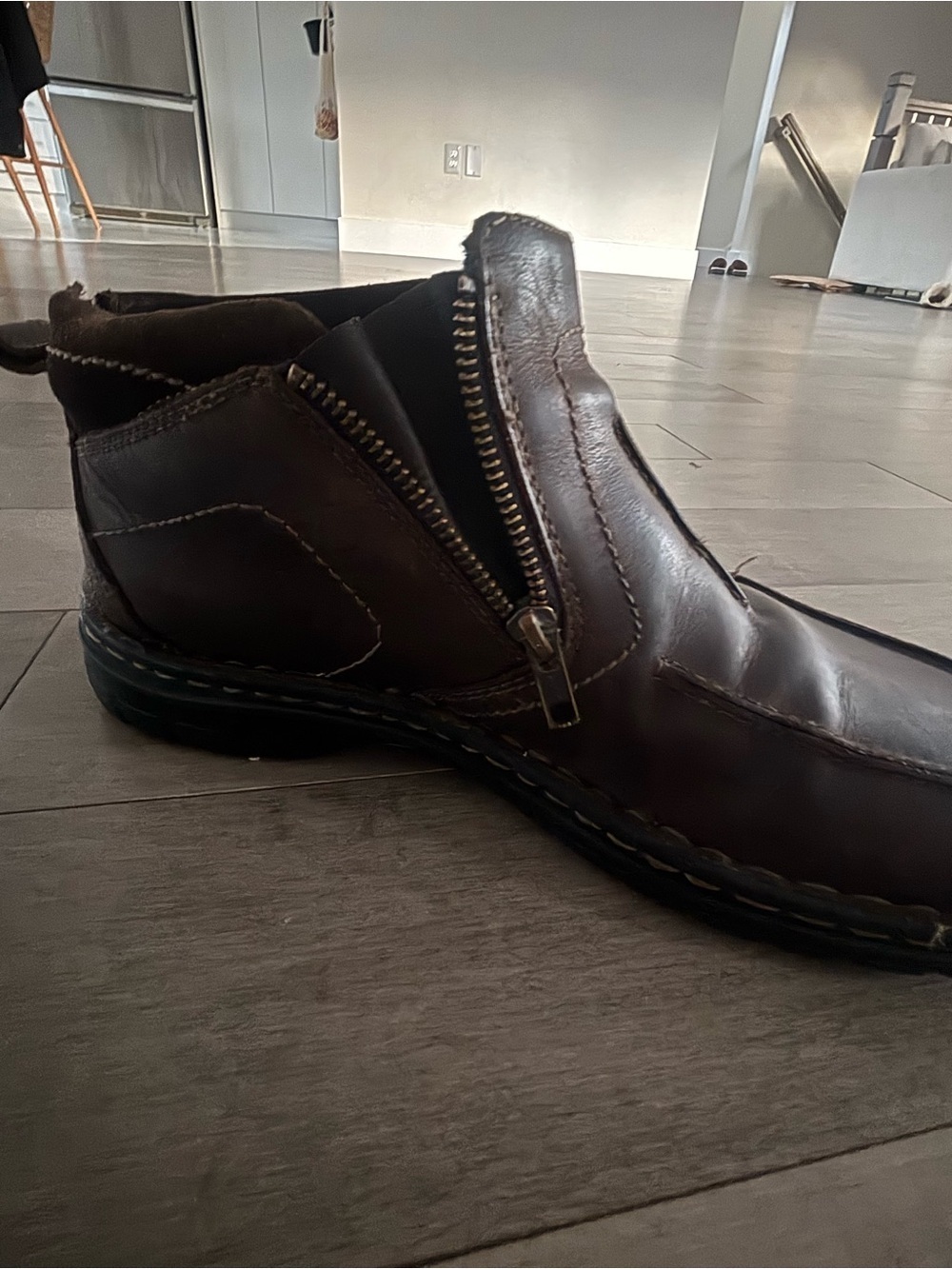 Denver Hayes Men’s Brown Ankle Boots Side Zip 10.5 - Picture 9 of 10